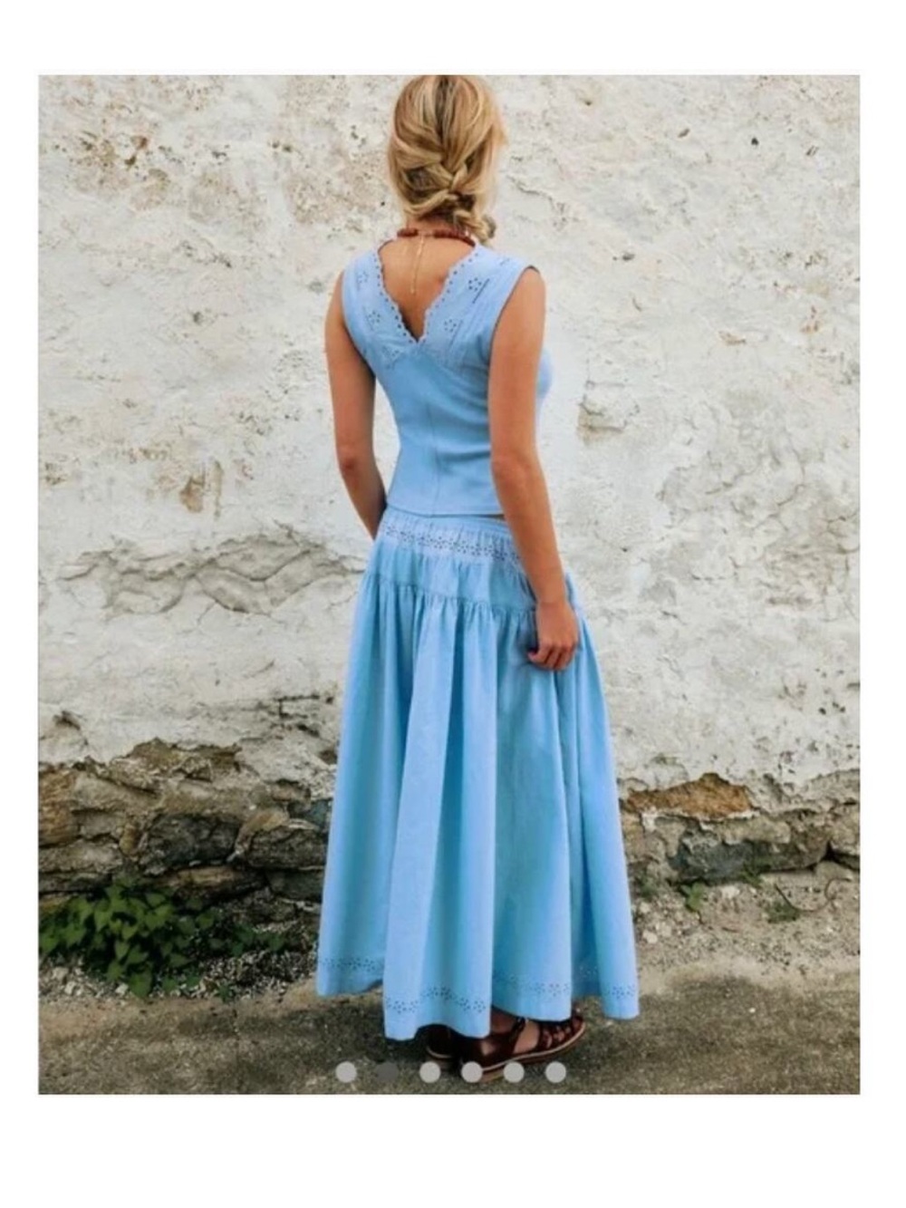 Free People Gesibelle Set Blue sz L NWT - Picture 3 of 6